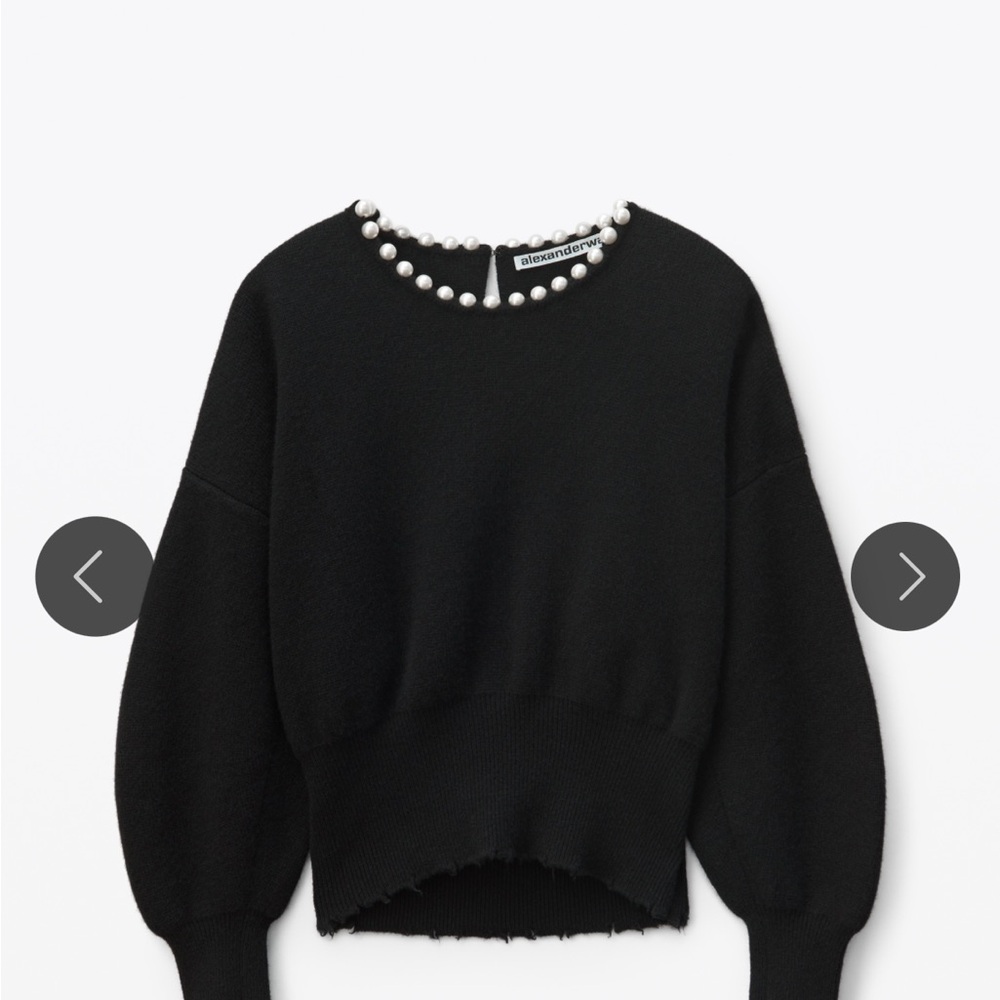 Alexander wang Black Pearl-Embellished Sweater NwT
